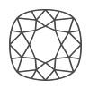 a black and white drawing of a diamond in the shape of a circle on a white background