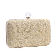 Women's Chain Handbag Straw Evening Clutch Wedding Party Purse – Luxy Moon Beige Handheld Evening Bag For Party, Handheld Beige Evening Bag For Party, Handheld Beige Clutch For Events, Beige Handheld Clutch For Events, Trendy Formal Bags For Summer, Beige Woven Party Bag, Chic Summer Formal Bags, Summer Evening Bag With Pearl Handle As Gift, Gold Straw Clutch Bag For Summer