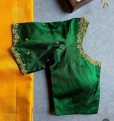 Hand embroidered ready made saree blouse / crop top/stitched saree blouse usa / green saree blouse/ hand embroidered blouse/zardosi blouse/green yellow saree blouse/ green pure silk blouse/ maggam work blouse        It is very true that a perfect blouse is the one which makes your saree look stand out !! If you find one of such a style that you have been wanting to have then dont let it go !! we carry such unique trending blouses that instantly add a stylish look to any saree !!     Well..!! we understand that you may not get in your desired size/pattern, here you go with customization according to your size/pattern which we can deliver in 1-2 weeks of time period !!      Here is a beautiful Hand embroidered saree blouse in beautiful green color that has simple yet unique embroidery on nec Green Resham Embroidered Top For Wedding, Fitted Green Raw Silk Choli, Fitted Green Traditional Wear With Dori Work, Fitted Green Resham Embroidered Top, Green Fitted Resham Embroidered Top, Fitted Green Top With Resham Embroidery, Fitted Green Choli With Floral Embroidery, Green Fitted Top With Resham Embroidery, Fitted Green Embroidered Top For Festive Occasions