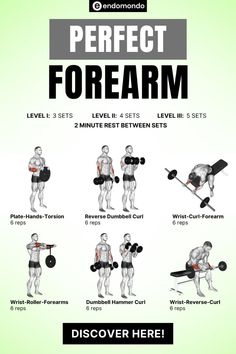 the ultimate guide to perfect forearm workouts for men and women, with instructions on how