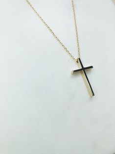 "Gold cross necklace, cross necklace, religious necklace cross, religious gift, simple cross necklace, gold necklace, religious gifts women Simple and elegant shiny gold plated cross necklace. D E T A I L S: * Gold plated cross pendant charm 13mm x 23mm * gold plated chain *Shown at 18\" length SHIPPING: *Free domestic shipping on all orders PACKAGING: *All pieces come beautifully packaged, perfect for gift giving. Find more to ❤️ here: http://etsy.com/shop/thejewelrystandard" Simple Yellow Gold Cross Necklace, Everyday Cross Necklace With Clavicle Chain, Everyday Clavicle Chain Cross Necklace, Minimalist Gold Cross Necklace, Minimalist Cross Necklace With Clavicle Chain, Gold Cross Necklace For Everyday, Minimalist Crucifix Cross Necklace With Clavicle Chain, Simple Gold Cross Pendant Necklace, Everyday Gold Cross Necklace