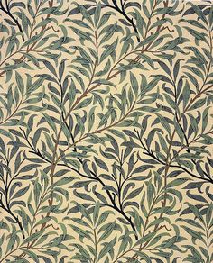 an old wallpaper with green leaves on it