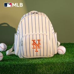 Made of synthetic leather NY logo is prominently embroidered on the front pocket. Top zipper closure Includes a spacious main compartment and a front zippered pocket for easy access to essentials. Side pockets provide additional storage options A zippered pocket on the back Adjustable padded shoulder straps 13.2"(L) x 6.5"(W) x 13"(H) Interior Capacity: Large White Sporty College Bags, Sporty Travel Bag With Embroidered Logo, Sporty Bags With Zipper Closure For Back To School, College Bags With Zipper Closure For Back To School, Back To School College Bags With Zipper Closure, Casual College Bag With Zipper Closure, Casual Bags With Zipper Closure For College, Sporty College Backpack, Sporty Standard Backpack For College