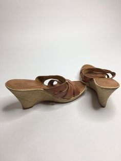 Women's BORN Leather Strappy Wedge Heels Shoes •Size 9 (40.5) *EUC •BEAUTIFUL! | eBay Vintage Wedge Sandals With Removable Insole, Casual Leather Wedge Sandals With Branded Heel, Vintage Wedge Heels For Beach, Casual Leather Wedge Sandals With 4-inch Heel, Casual Wedge Sandals With 4-inch Heel And Round Toe, Strappy Wedge Heels, Ladies Heels, Mule Heel, Strappy Wedges