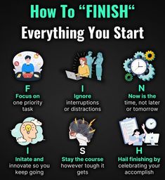 how to finish everything you start in the first part of an infographtion poster