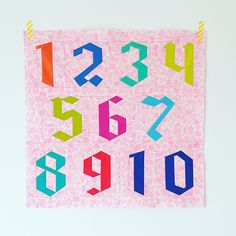 Calligraphic numbers quilt blocks on a pink background Alphabet Quilt Pattern, Abc Patterns, Baby Quilt Pattern, Pretty Quilt, Upper And Lowercase Letters, Pdf Quilt Pattern, Quilt Block Pattern, Paper Piecing Quilts