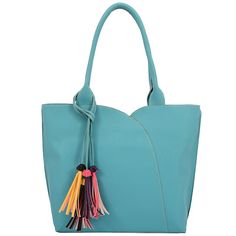 "Casual and contemporary, this Mellow World Allure shoulder bag fits all your essentials and is perfect for everyday wear. Casual and contemporary, this Mellow World Allure shoulder bag fits all your essentials and is perfect for everyday wear. 12"" H x 15.5"" W x 3.5"" D Drop down handle length: 8"" Multi colored removable tassel Zipper closure Silver-tone hardware Interior: 2 zip pockets, 2 slip pocketsCONSTRUCTION & CARE Faux Leather, polyester Spot clean Imported Size: One Size. Color: B Convertible Tote Bag, Jeans For Girls, Shoes For Summer, The Fringe, Beauty Items, Lc Lauren Conrad, Lauren Conrad, Brighten Your Day, Fashion Handbags