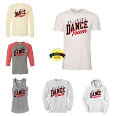 FZS Jr Bulldogs Dance Team Design on a variety Apparel Dance Team T Shirt Designs, Dance Team Nationals Shirts, Team Spirit Fleece Hoodie With Team Name, Fan Gear T-shirt With Team Spirit And Short Sleeves, Dance Team Sweatshirts Design, Custom Graphic Tees, Lacrosse Boys, High School Cheer, School Spirit Wear