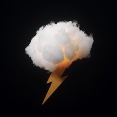 a cloud with a lightning bolt coming out of it