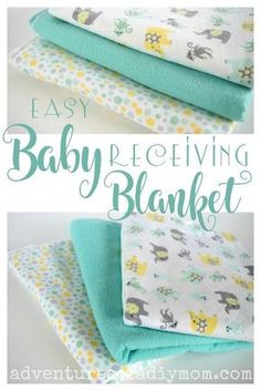 the easy baby receiving blanket is made with two different fabrics