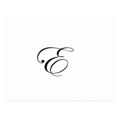 the letter e in black ink on white paper