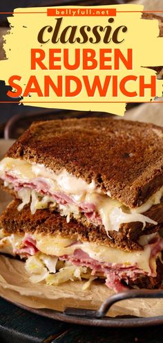 Classic Reuben Sandwich, st patricks day food, irish meals Corned Beef And Sour Kraut Recipes, Corn Beef Sandwich, Irish Meal, Classic Reuben Sandwich, Corned Beef Reuben, Corned Beef Recipes Slow Cooker, Reuben Sandwich Classic, Chicken Subs