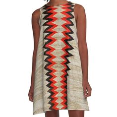 Loose-fit, mid-length sleeveless dress with silky handfeel. Printed on both sides. Machine washable. Size range XS-2XL. Navaho rug with chevron stripes.. Navajo Dress, Navajo Culture, Navajo Rug, Navajo Rugs, Chevron Dress, Chevron Stripe, Clothing Logo, Dress For Sale, Skirt Leggings