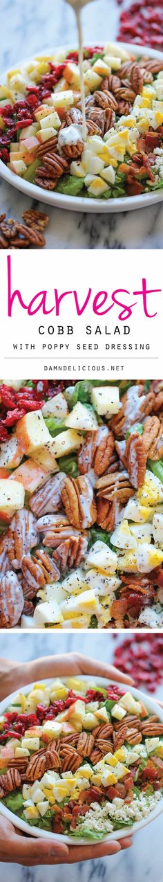 the cover of harvest cookbook is shown in three different pictures, including an oval platter filled with fruit and nuts