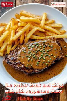 Savor the classic pairing of steak and chips, elevated with a rich green peppercorn sauce that’s full of bold flavor. Perfect for impressing at dinner or adding a touch of luxury to any meal, this recipe is easy to follow and guaranteed to please. Save this pin to keep this irresistible steak and chips combo on hand for your next cozy night in.

#SteakChips #PeppercornSauce #GourmetCooking #HomemadeRecipes #FoodPairing #SavoryDishes #CulinaryDelight #ComfortFood #MeatLovers #CookingTips Steak And Chips, Green Peppercorn