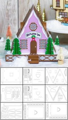 a paper doll house is shown with instructions to make it in the shape of a christmas tree