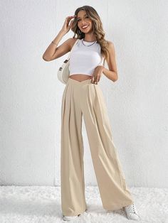 Trousers Women Casual, Commuter Style, Casual Wide Leg Pants, Loose Trousers, Pants Loose, Costume Intero, Weave Style, Pantalon Large, Everyday Dresses