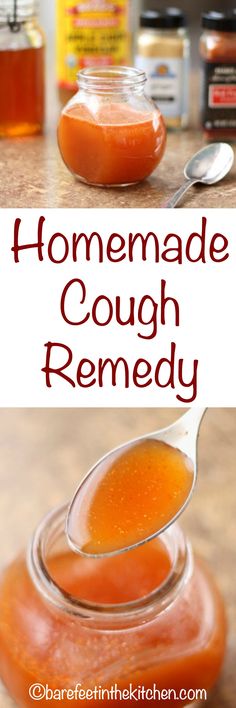 Homemade Cough Remedy - get the directions at barefeetinthekitchen.com Diy Condiments, Homemade Medicine, Homemade Cough Syrup, Homemade Cough Remedies, Cough Medicine, Cough Suppressant, Home Remedy For Cough, Diy Products, Diy Remedies