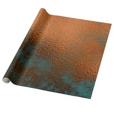 copper and teal patina metallic texture wrapping paper