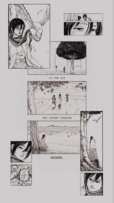 the storyboard for an animation film with many different scenes, including people and trees