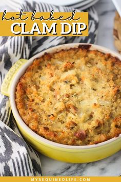 A shallow round baking dish filled with baked clam dip. Deviled Clams Recipe, Chopped Clams Canned, Creamy Clams In A Can, Recipes With Clams, Baked Clam Dip With Ritz Crackers, Clam Chowder Dip, Clam Casino Dip, Chopped Clams Recipes, Chopped Baked Clams Recipe