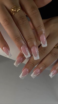 Silver French Tip, Solar Nails, Formal Nails, Stylish Nails Designs, Cute Gel Nails, Prom Nails