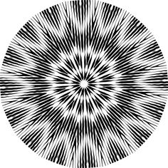 a black and white circular design with lines