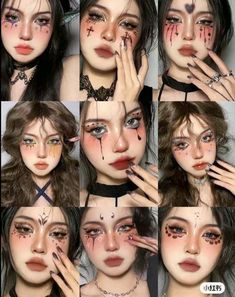 Hallowen Ideas Makeup, Hallowen Schminke, Make Up Cosplay, Maquillage Halloween Simple, Makeup Layout, Cute Halloween Makeup, Face Art Makeup