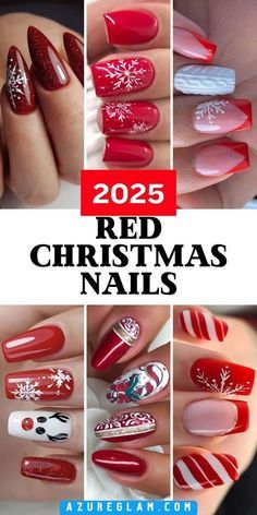 Christmas Winter Nails, Christmas Nails Simple, Winter Nails Art, Small Nails, Spring Nail Designs, Nails Salon, Nails Simple, Gorgeous Christmas