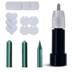 the tools needed to make a diy diamond drill are shown in front of a white background