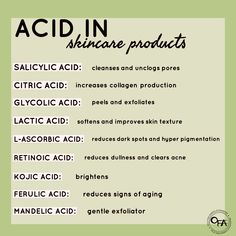 Find out what all those different acids do! #skincare #estheticianlife Esthetician School Bag, Esthetician Quotes, Esthetician School, Facial Tips, Skin Therapist, Skin Care Basics, Skin Care Business