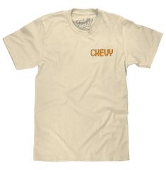 a white t - shirt with the word cheup on it's left chest