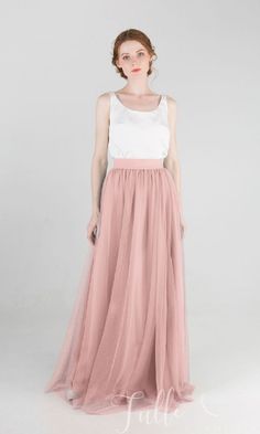 Long Tulle Skirt for Bridesmaids TBQP471#wedding #weddinginspiration #bridesmaids #bridesmaiddresses #bridalparty #maidofhonor #weddingideas #weddingcolors #tulleandchantilly Tulle Bridesmaid Skirt, Long Tulle Skirt, How Many Bridesmaids, Tulle Long Skirt, Pink Bridesmaid Dresses, Floor Length Skirt, Chiffon Bridesmaid Dress, Chiffon Bridesmaid, Different Shapes