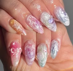 Rainbow Candy, Pastel Nails, Cute Nail Art, Birthday Nails