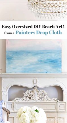 an easy diy beach art project from a painters drop cloth