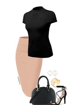 Blouse Outfit Classy, Casual Outfits Polyvore, Pencil Skirt Short, Business Fits, Business Wardrobe, Circle Bar, Business Clothes, Fashionable Work Outfit, Princess Meghan