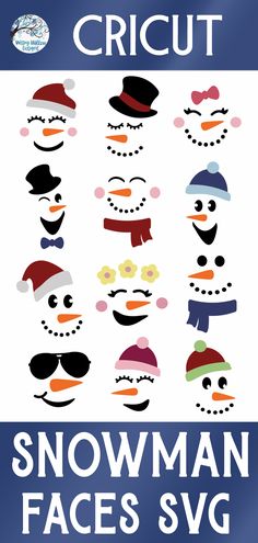 the snowman faces svg is shown