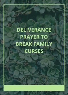 green plants with the words deliverance prayer to break family curses