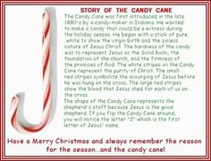 a candy cane with the words story of the candy cane