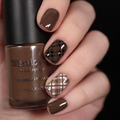 Cocoa is comin' in hot! Stir up this warm chocolate brown stamping polish for a sweet nail treat any time of year. This lush, ultra pigmented polish comes with our delectable classic cream finish for one-coat coverage or bold and beautiful stamping details. INDULGE: Stir up your nail style with this warm chocolatey brown polish. FULL COVERAGE: All of our stamping polishes are highly-pigmented for bold designs and vibrant colors. 5-FREE AND CRUELTY FREE: These stamping polishes are only tested on Dazzle Dry Nail Art, Autumn Nail Inspiration, Plaid Fall Nail Designs, Fall Leopard Print Nails, Thanksgiving Short Nails, Brown Fall Nails Designs, Fall Fingernails, Cappuccino Nails, Fall Cheetah Nails