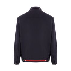 Gucci twill full-zip jacket in dark blue cotton with Gucci embossed detail at chest. Shirt-style collar, zip closure, side welt pockets, long sleeves with buttoned cuffs, and straight hem with back Web insert. Beige and blue GG fabric lining. Regular fit. Web Detail, Beige And Blue, Makeup Travel Case, Travel Makeup, Beauty Accessories, Jacket Sale, Embossed Logo, Zip Jacket, Modern Man