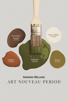 a paintbrush with different colors on it and the words sheryln - williams art nouveau period