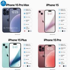 the different iphones are shown in this advertisement for their price and features on each phone