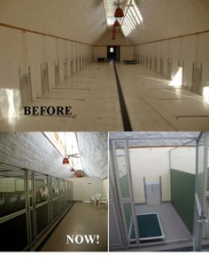 before and after pictures of an empty building