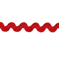 a red ribbon with wavy lines on it