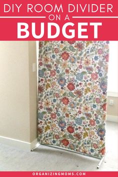 a diy room divider on a budget with the title overlaying it