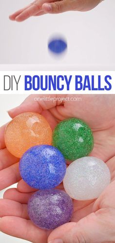 this is an easy diy bouncy ball project for kids to do with their hands