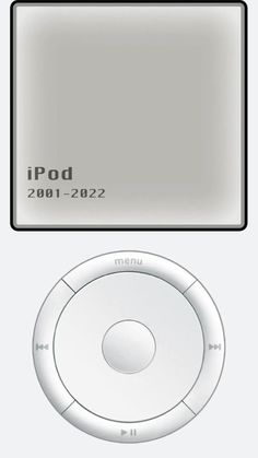 an ipod is shown in front of a white background with the words ipod on it