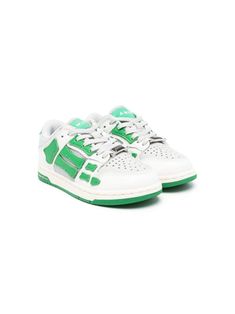 bone white/bright green calf leather panelled design logo patch at the tongue front lace-up fastening perforated toebox contrasting branded heel counter round toe branded insole flat rubber sole Bone White, Bright Green, Boys Shoes, Design Logo, Patch Logo, Lace Front, Calf Leather, Rubber Sole, Fashion Branding