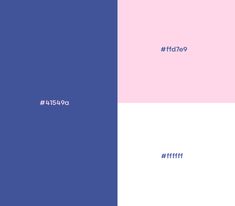 two squares with the same color and font on them, one is blue and one is pink